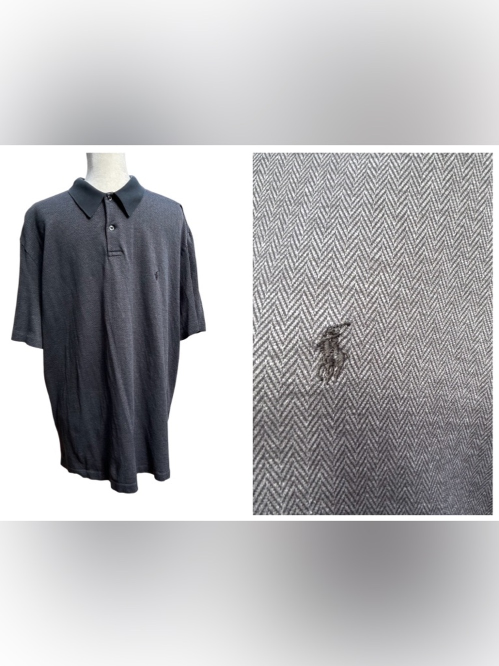 Vintage Polo Ralph Lauren Shirt Golf Charcoal Grey